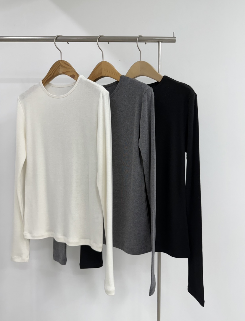 YIKHO STYLE東大門㊣實拍女裝新品職業休閑長袖T恤羊毛柔軟YIKHO STYLE長袖T恤