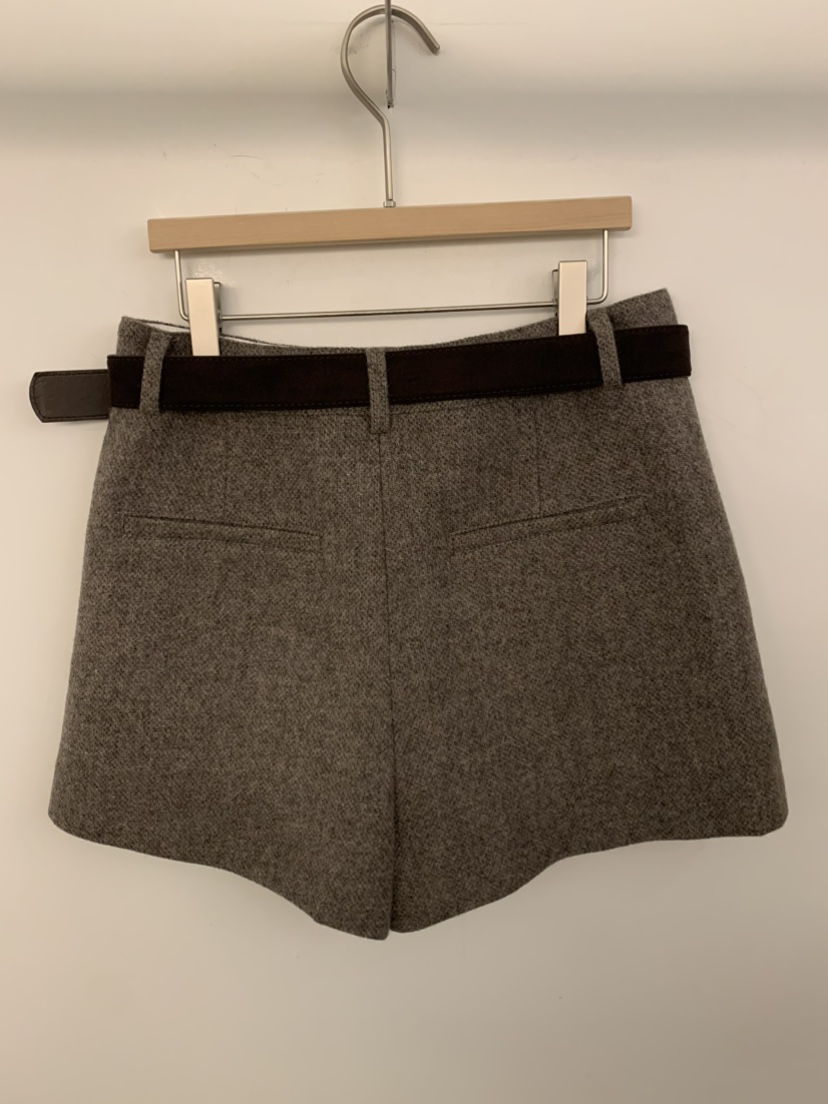 UNDER KEY東大門㊣直郵女士新品25秋冬真品休閑短褲含腰帶UNDER KEY短褲