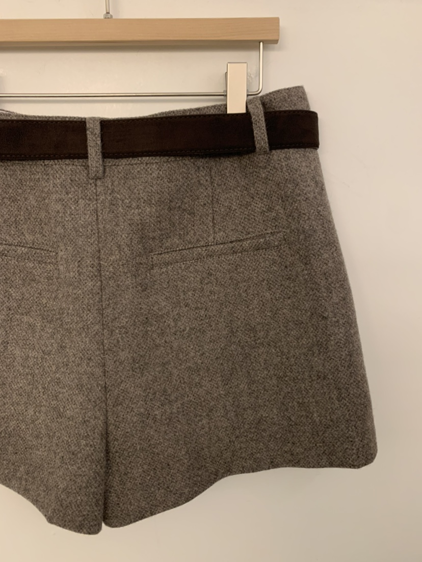 UNDER KEY東大門㊣直郵女士新品25秋冬真品休閑短褲含腰帶UNDER KEY短褲