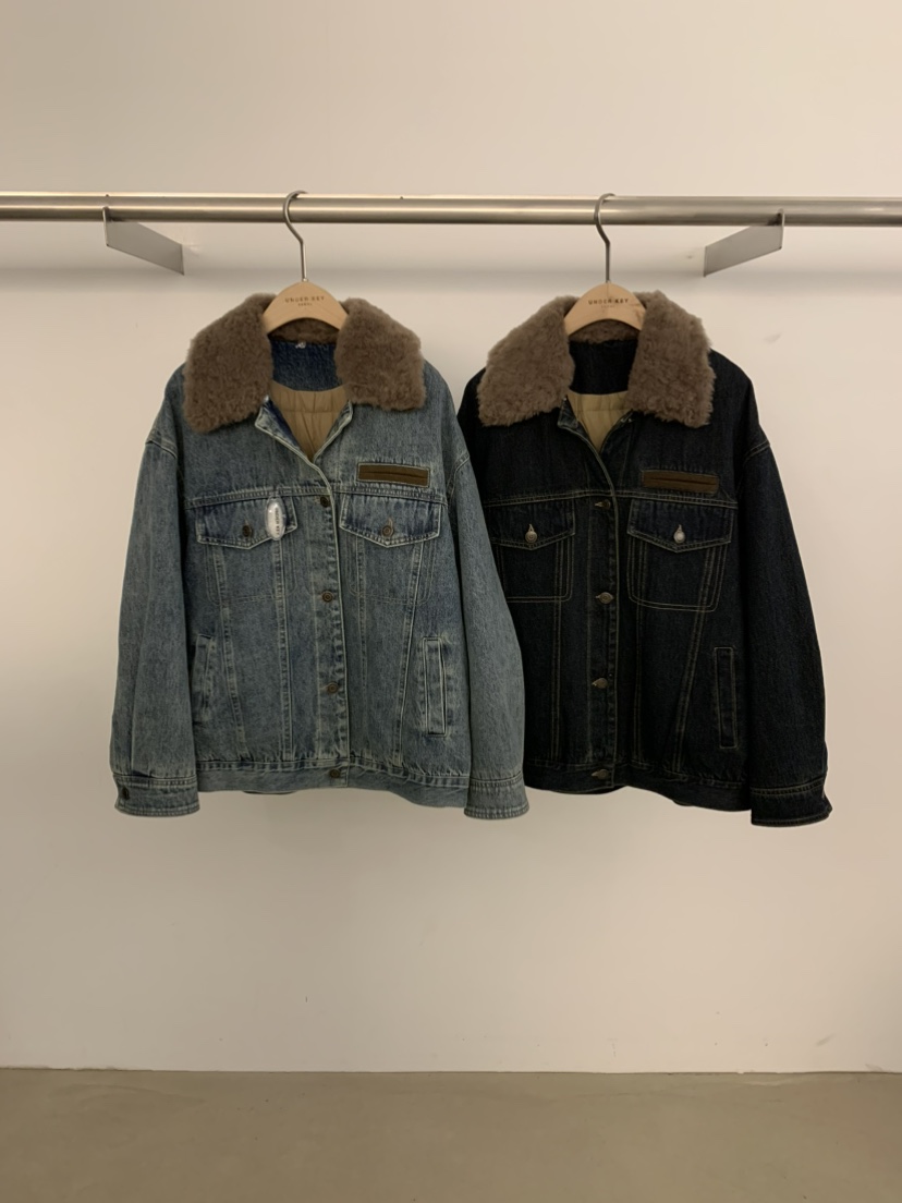 UNDER KEY東大門㊣代購女士新品推薦短款羽絨服可拆卸羊毛鴨絨UNDER KEY短款羽絨服