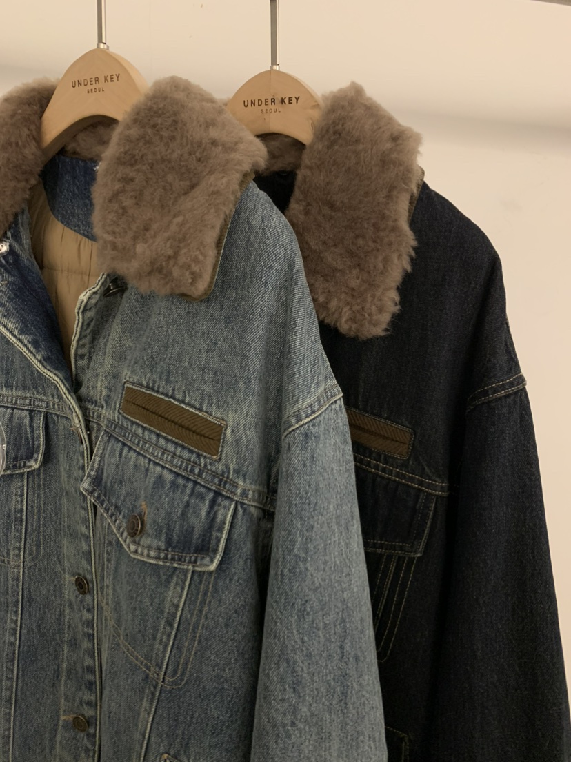 UNDER KEY東大門㊣代購女士新品推薦短款羽絨服可拆卸羊毛鴨絨UNDER KEY短款羽絨服