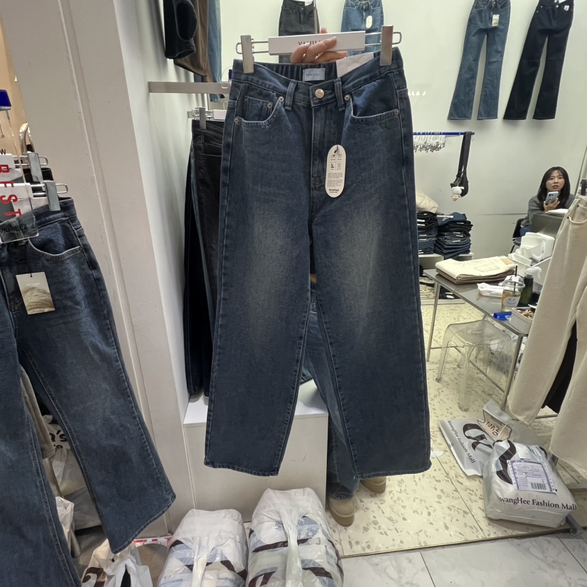 VANILLA J韓國直郵㊣女裝新品人氣職業時尚休閑真品牛仔褲VANILLA J牛仔褲圖色1