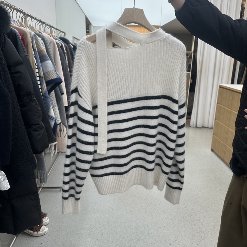 JUJU韓國代購㊣女士新品25秋冬休閑時尚人氣熱賣針織衫圍巾JUJU針織衫