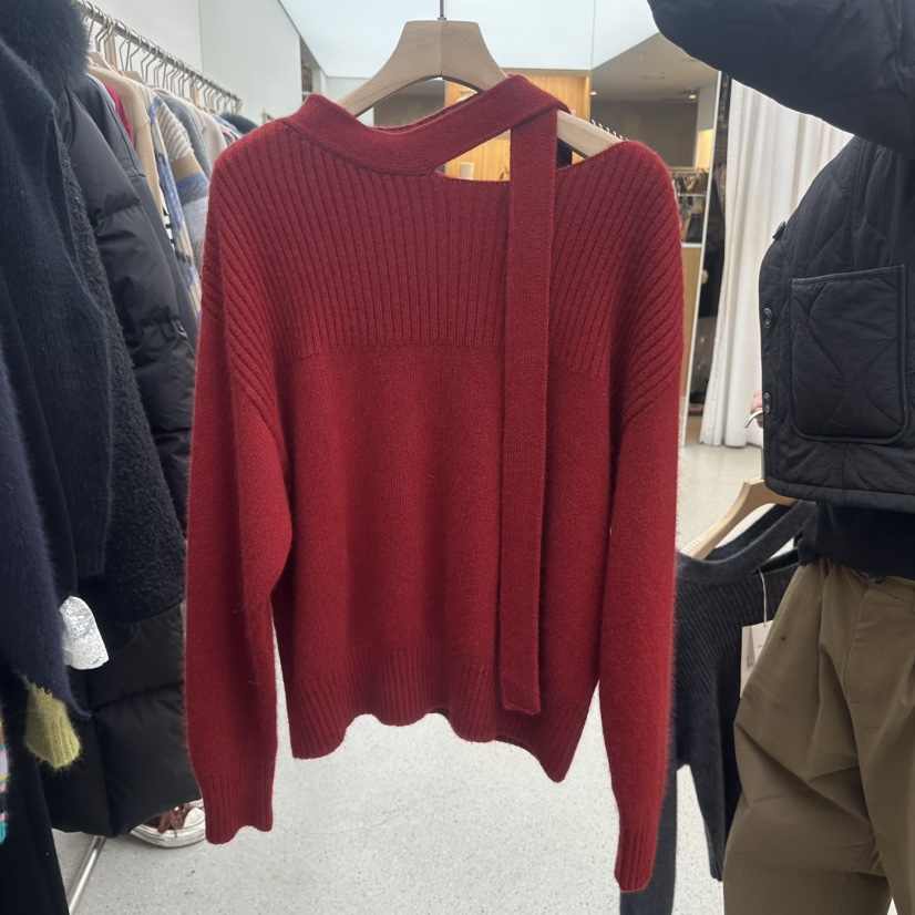 JUJU韓國代購㊣女士新品25秋冬休閑時尚人氣熱賣針織衫圍巾JUJU針織衫圖色3