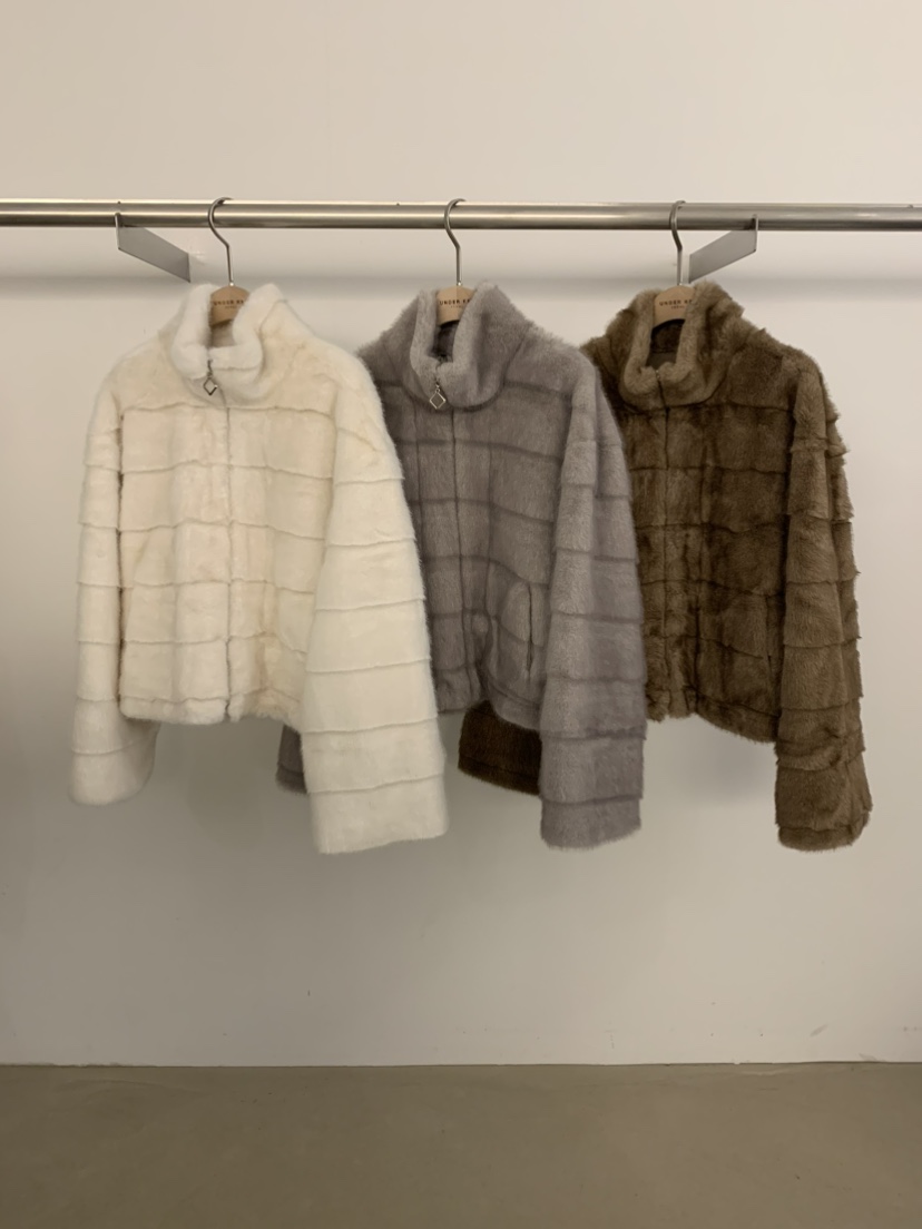 UNDER KEY韓國直郵㊣女裝新品休閑真品推薦25秋冬短款大衣毛皮UNDER KEY短款大衣