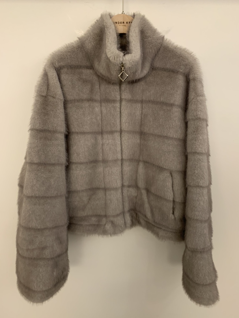 UNDER KEY韓國直郵㊣女裝新品休閑真品推薦25秋冬短款大衣毛皮UNDER KEY短款大衣圖色1