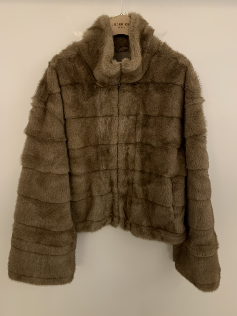 UNDER KEY韓國直郵㊣女裝新品休閑真品推薦25秋冬短款大衣毛皮UNDER KEY短款大衣圖色2