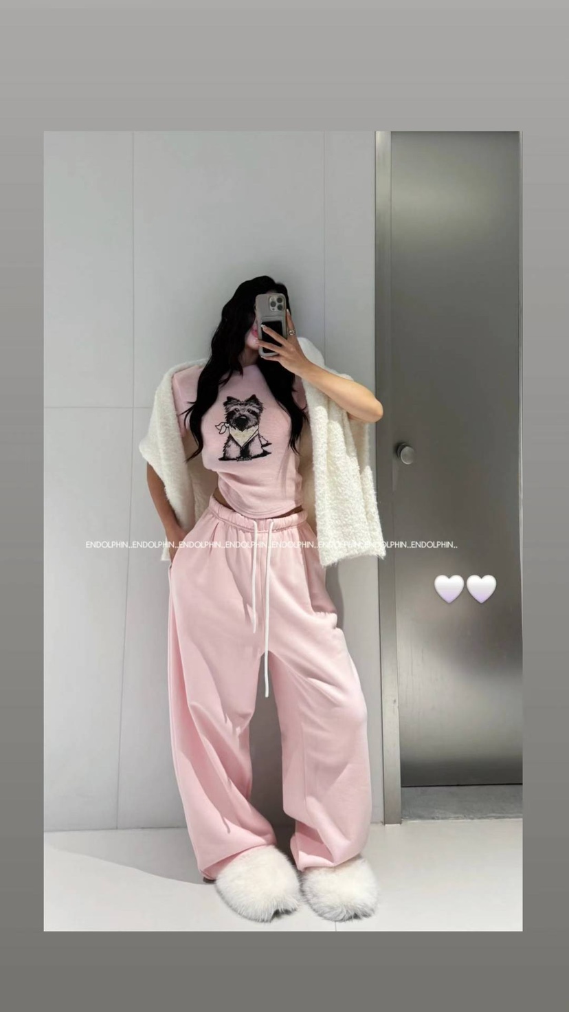 ENDOLPHIN東大門㊣直郵女士新款真品時尚休閑25秋冬休閑褲加絨ENDOLPHIN休閑褲圖色3