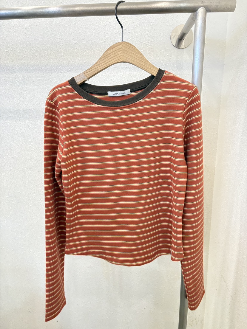 LUMIPLE韓國代購㊣女士新品休閑人氣推薦25秋冬熱賣長袖T恤LUMIPLE長袖T恤圖色1