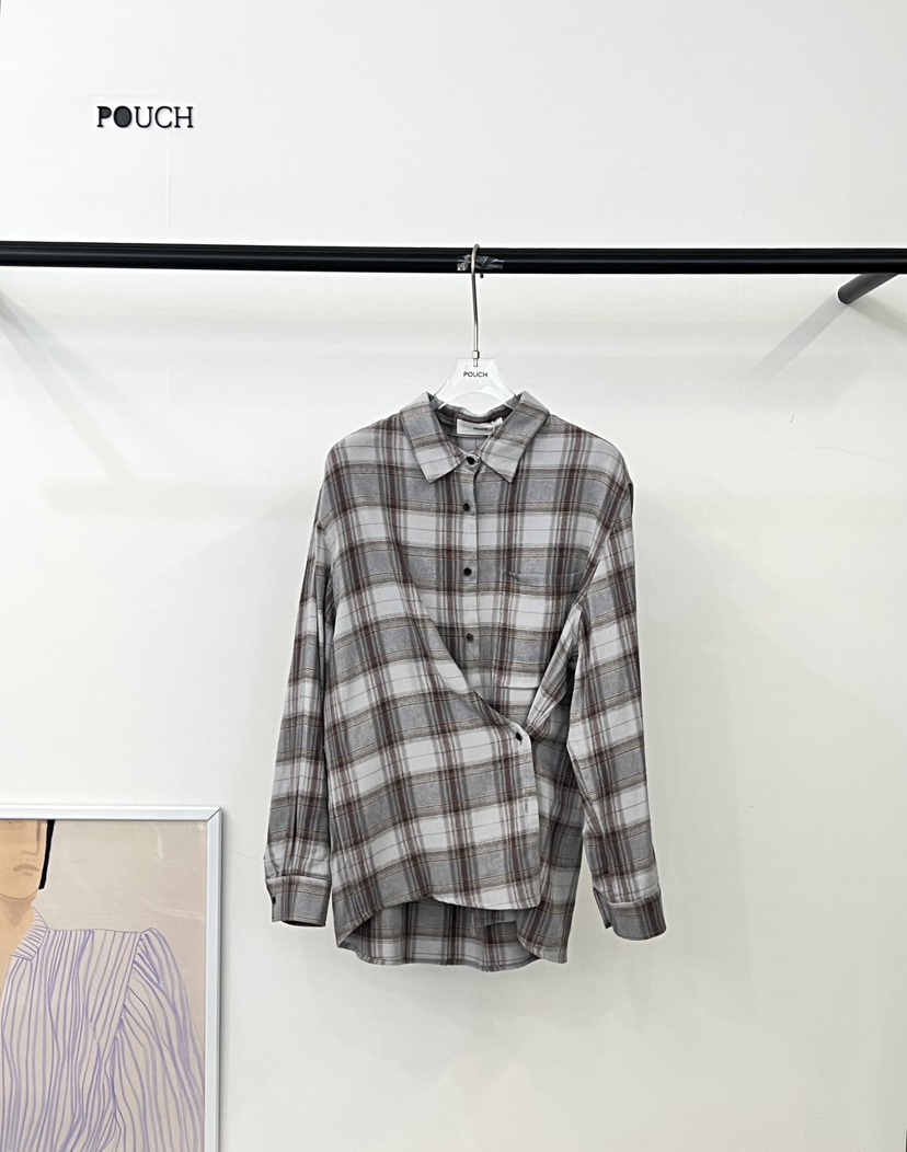 POUCH東大門㊣代購女裝新款推薦真品人氣職業休閑襯衫蕾絲衫POUCH襯衫/蕾絲衫