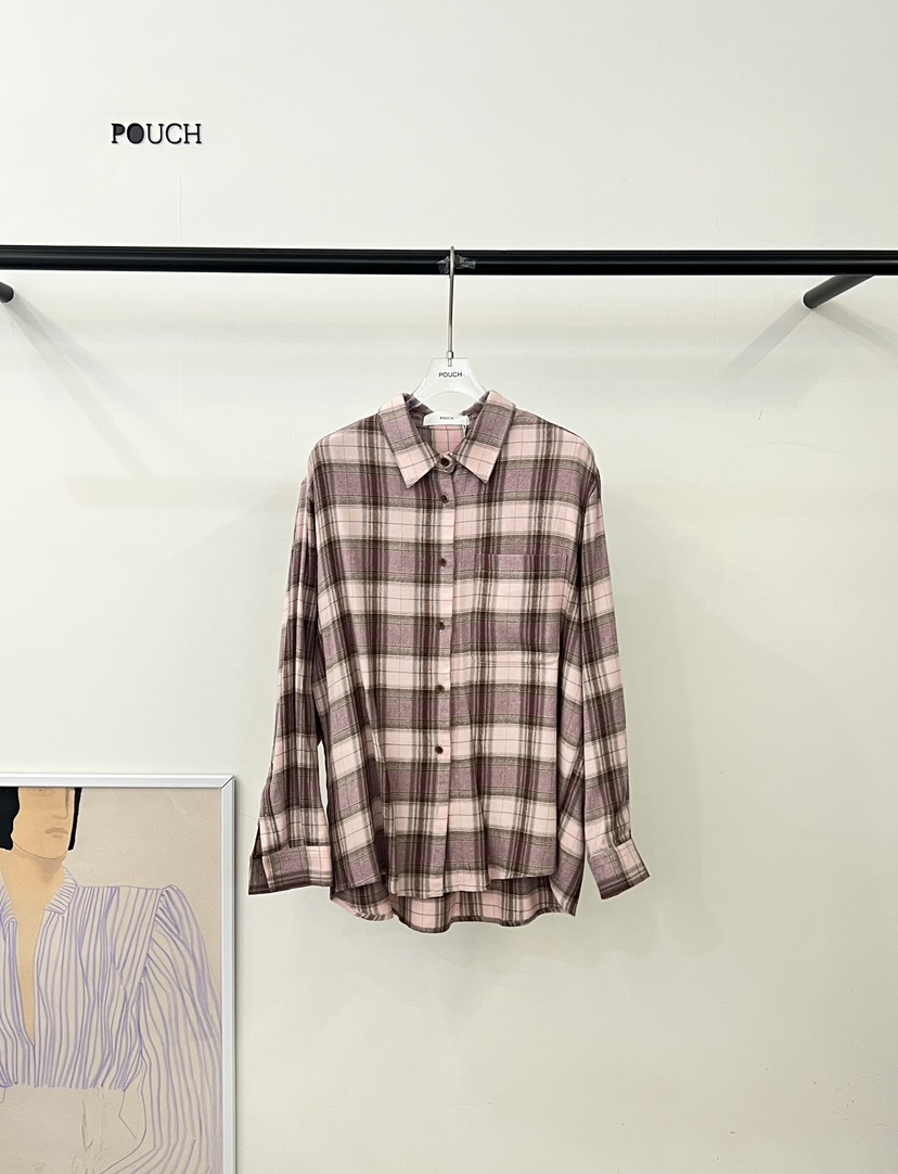 POUCH東大門㊣代購女裝新款推薦真品人氣職業休閑襯衫蕾絲衫POUCH襯衫/蕾絲衫圖色1