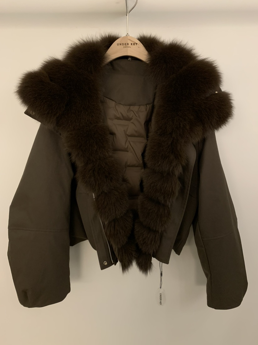 UNDER KEY韓國代購㊣女裝新品時尚推薦25秋冬短款羽絨服鵝絨UNDER KEY短款羽絨服圖色2