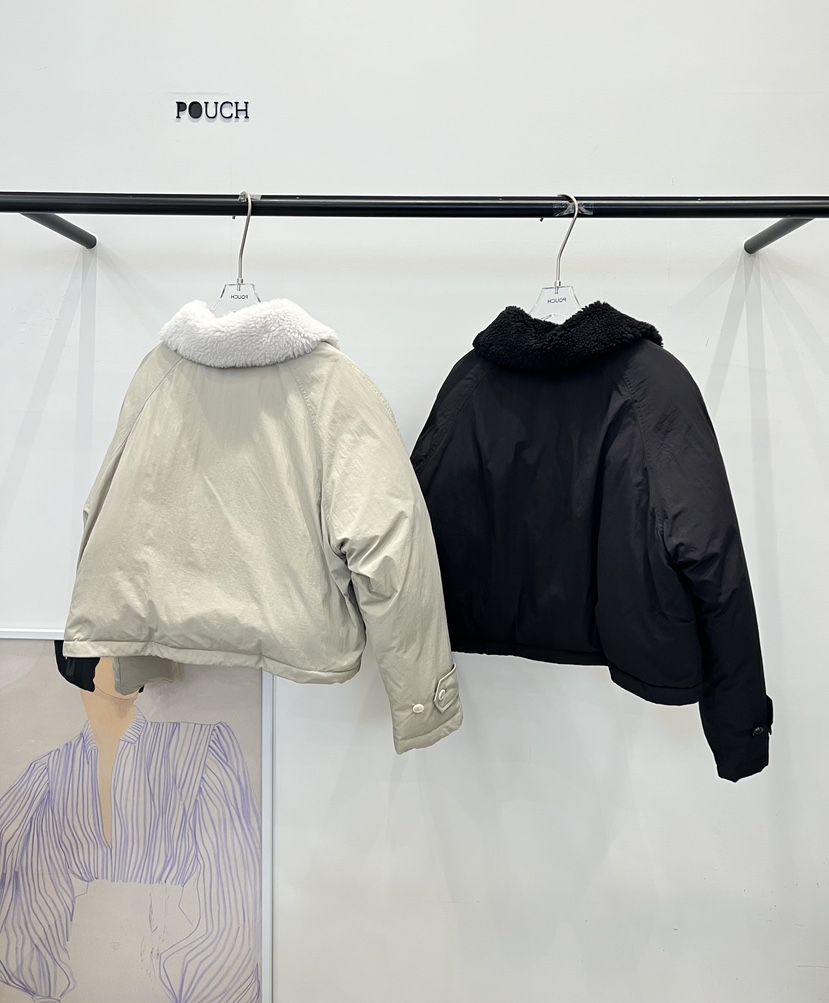 POUCH韓國代購㊣女裝新款人氣熱賣25秋冬休閑短款羽絨服鵝絨POUCH短款羽絨服