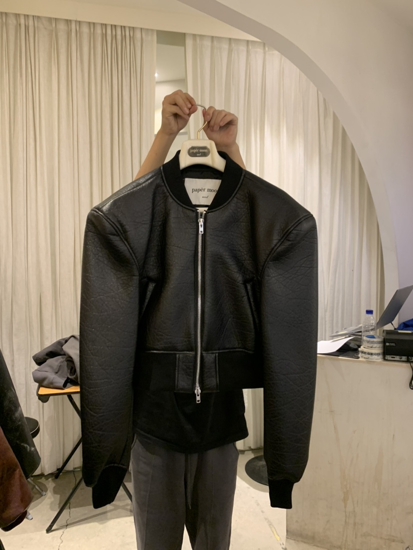 PAPERMOON東大門㊣代購女裝新款25秋冬休閑人氣時尚夾克短款絨paper moon夾克圖色1