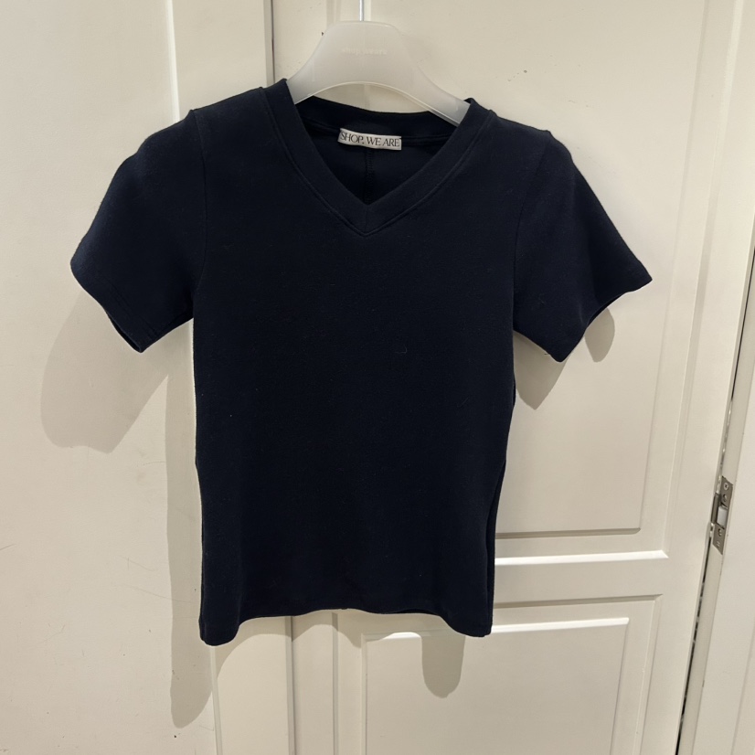 WE ARE/WELOVER韓國代購㊣女士新品時尚真品休閑熱賣推薦T恤SHOP_WE ARET恤圖色3深藍色