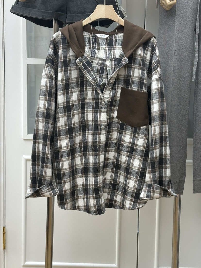 RE:FRESH-L韓國直郵㊣女裝新款25秋冬熱賣人氣休閑襯衫蕾絲衫RE:FRESH襯衫/蕾絲衫圖色2