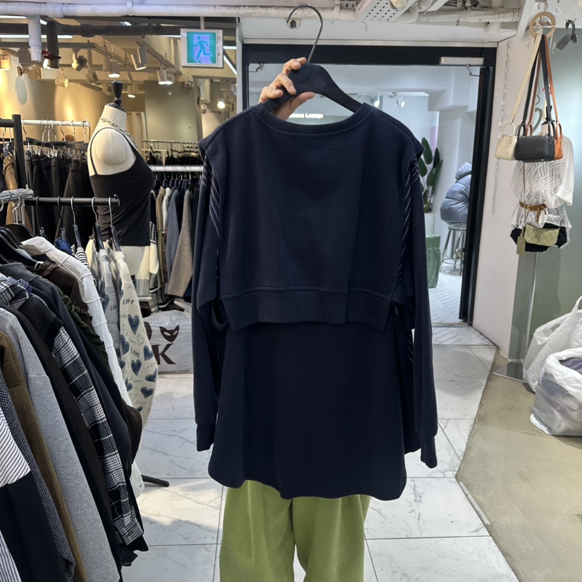 BAKHA-衣服韓國代購㊣女裝新品時尚職業真品熱賣25秋冬衛衣雙層BAKHA衛衣