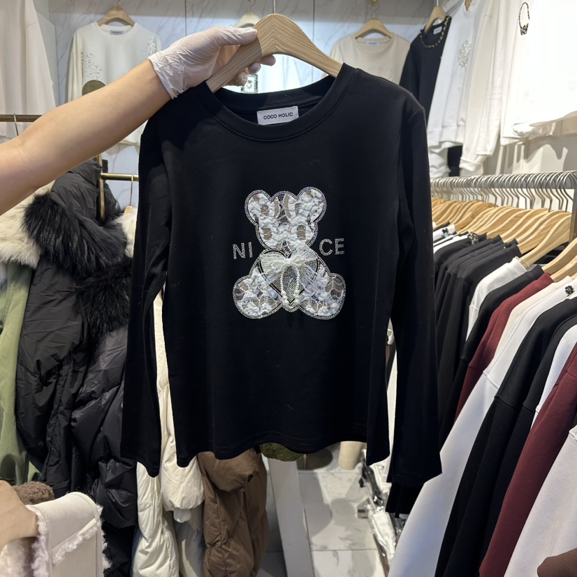 COCO HOLIC東大門㊣代購女士新品熱賣25秋冬推薦人氣長袖T恤COCO HOLIC長袖T恤圖色1