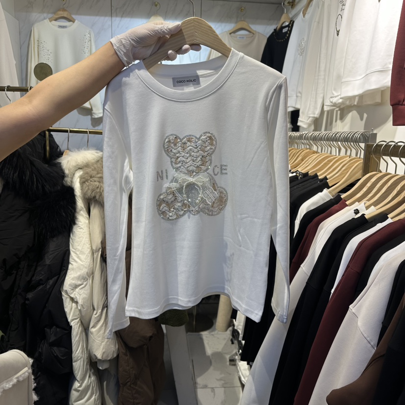 COCO HOLIC東大門㊣代購女士新品熱賣25秋冬推薦人氣長袖T恤COCO HOLIC長袖T恤圖色2