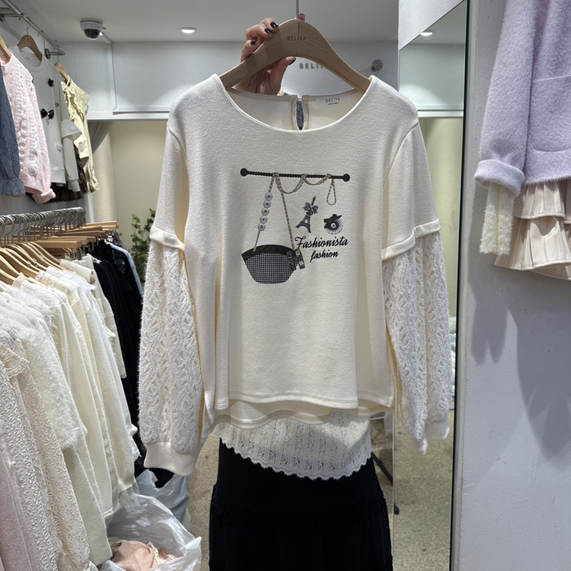BELITA東大門㊣實拍女裝新款時尚推薦真品25秋冬熱賣長袖T恤BELITA長袖T恤圖色1