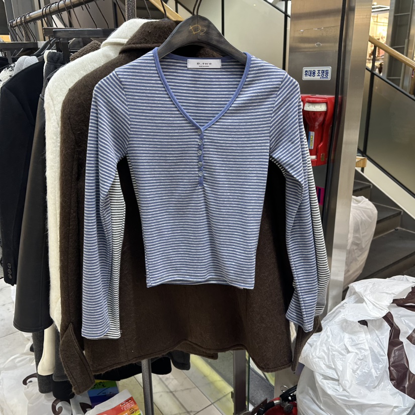 A2/D2韓國代購㊣女裝新品25秋冬時尚人氣真品職業休閑長袖T恤A2/D2長袖T恤圖色1