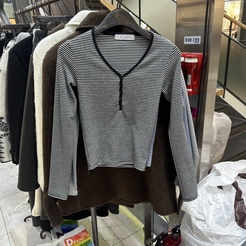 A2/D2韓國代購㊣女裝新品25秋冬時尚人氣真品職業休閑長袖T恤A2/D2長袖T恤圖色3黑色