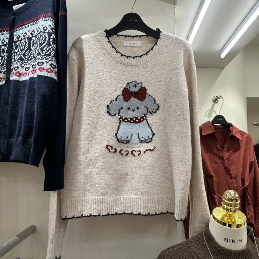 BIKINI東大門㊣直郵女士新款職業熱賣人氣休閑推薦真品針織衫BIKINI針織衫圖色1