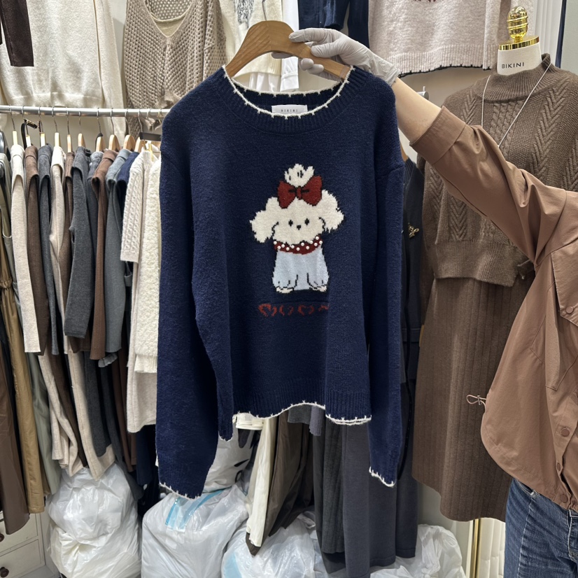 BIKINI東大門㊣直郵女士新款職業熱賣人氣休閑推薦真品針織衫BIKINI針織衫圖色3