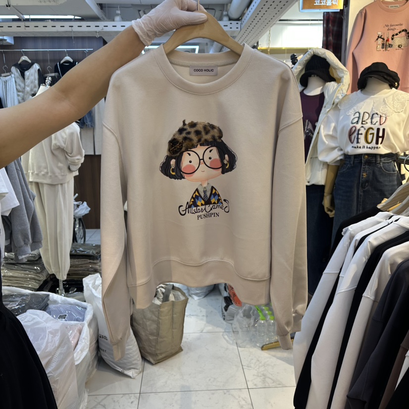 COCO HOLIC東大門㊣直郵女裝新款熱賣人氣25秋冬職業真品衛衣COCO HOLIC衛衣圖色1