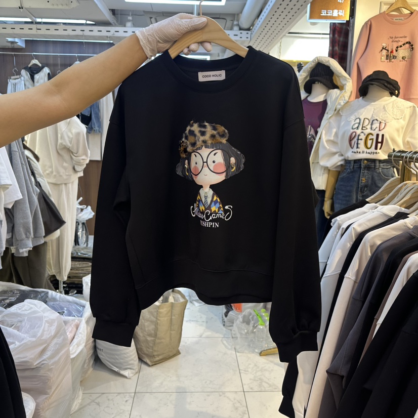 COCO HOLIC東大門㊣直郵女裝新款熱賣人氣25秋冬職業真品衛衣COCO HOLIC衛衣圖色2