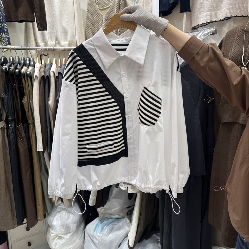 BIKINI東大門㊣直郵女裝新款推薦人氣時尚職業25秋冬襯衫蕾絲衫BIKINI襯衫/蕾絲衫圖色1