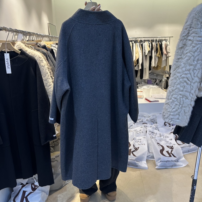 EYEFUL-Q東大門㊣實拍女士新款休閑熱賣真品人氣中長款大衣eyeful中長款大衣