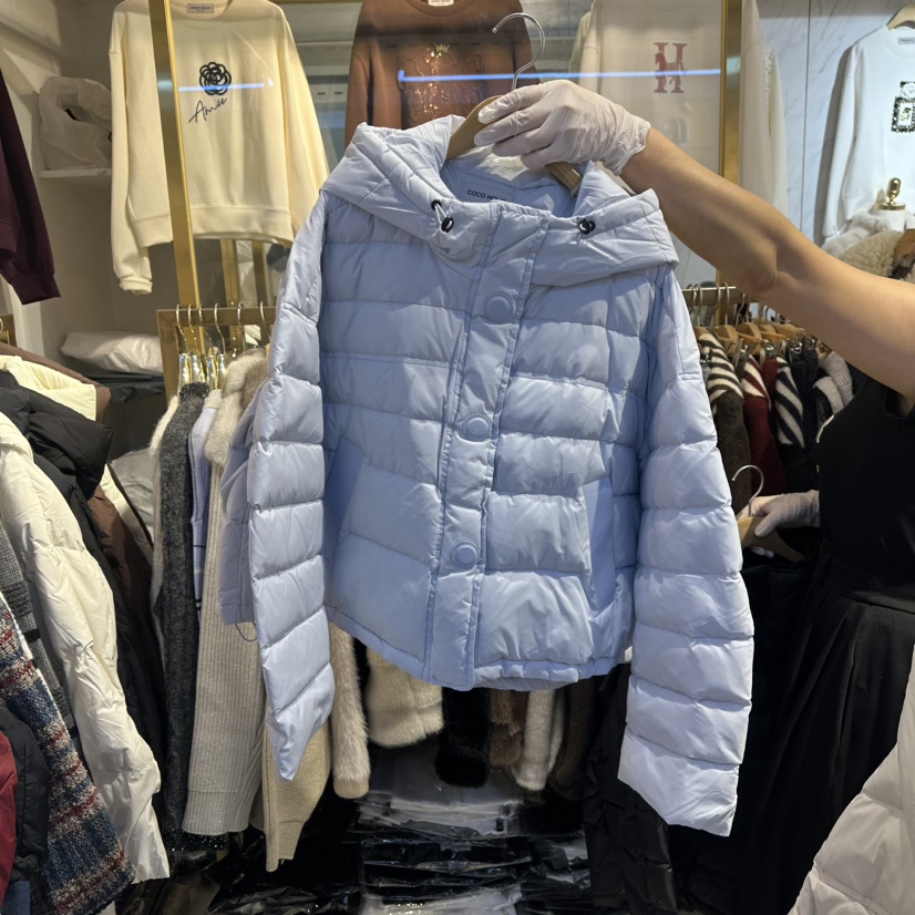 COCO HOLIC東大門㊣實拍女士新款休閑熱賣短款棉服連帽衫絨COCO HOLIC短款棉服圖色1