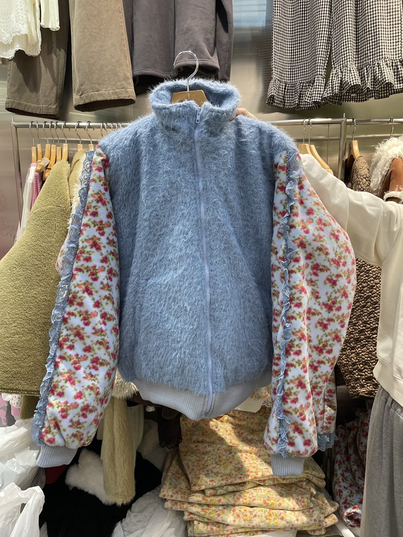 MENDL S東大門㊣實拍女士新品熱賣人氣時尚休閑25秋冬夾克蕾絲MENDL S夾克圖色2