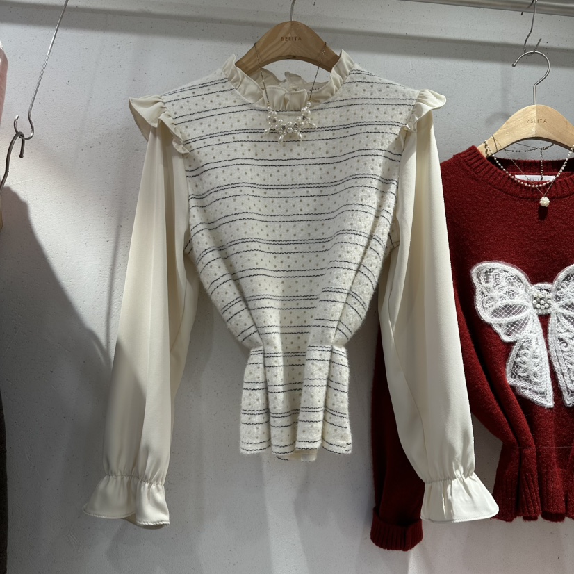 BELITA東大門㊣直郵女裝新品推薦休閑真品時尚人氣襯衫蕾絲衫BELITA襯衫/蕾絲衫圖色1