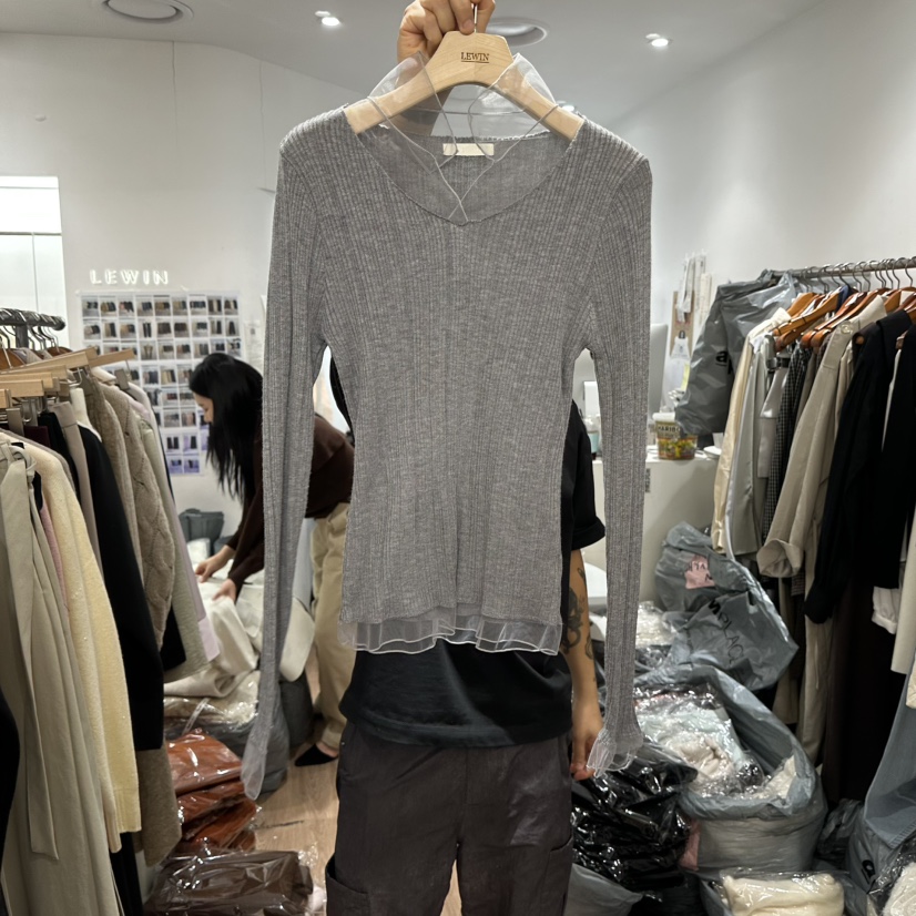 LEWIN韓國代購㊣女士新品時尚推薦熱賣真品休閑25秋冬針織衫雪紡LEWIN針織衫圖色1