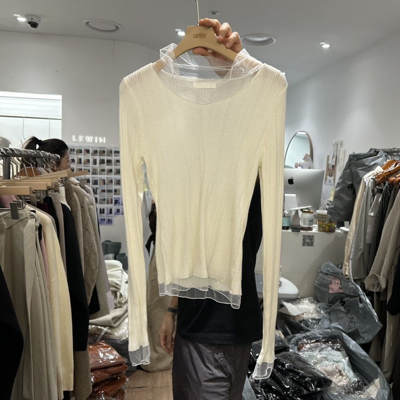 LEWIN韓國代購㊣女士新品時尚推薦熱賣真品休閑25秋冬針織衫雪紡LEWIN針織衫圖色3
