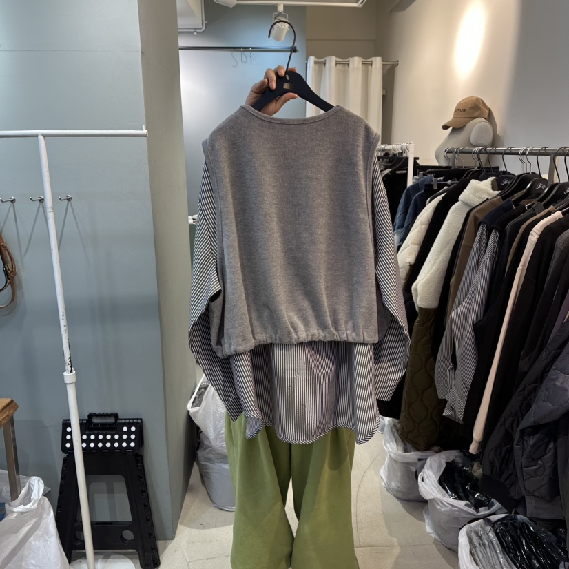 BAKHA-衣服東大門㊣代購女士新品職業休閑襯衫蕾絲衫假兩件BAKHA襯衫/蕾絲衫