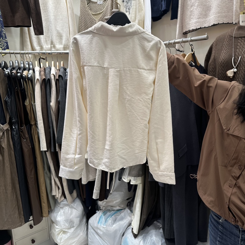 BIKINI東大門㊣直郵女裝新款熱賣25秋冬職業休閑襯衫蕾絲衫BIKINI襯衫/蕾絲衫