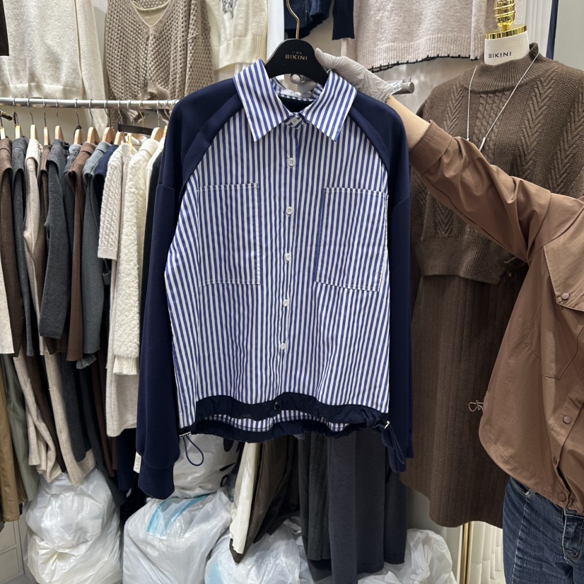 BIKINI韓國代購㊣女裝新款時尚25秋冬真品推薦人氣襯衫蕾絲衫BIKINI襯衫/蕾絲衫圖色2