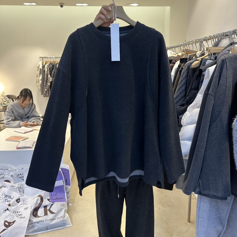 EYEFUL-Q東大門㊣代購女裝新款熱賣25秋冬真品人氣長袖T恤eyeful長袖T恤圖色2黑色