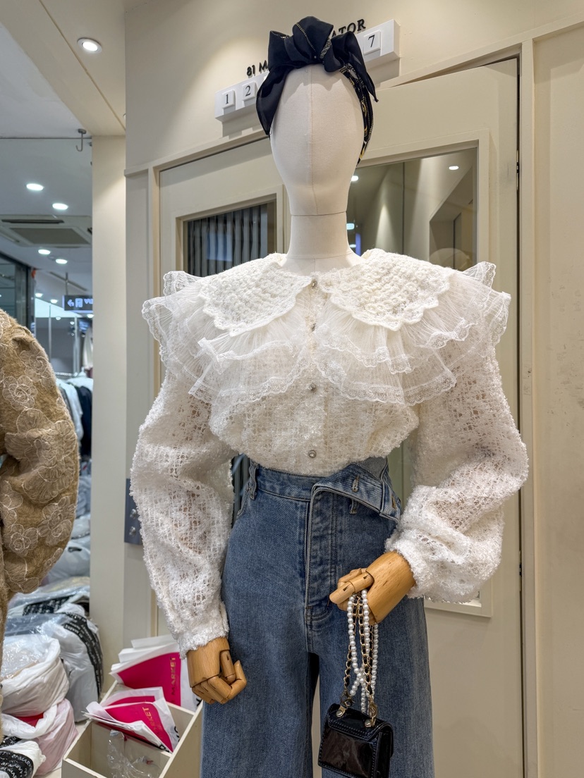 81 MARKET-L韓國直郵㊣女士新款真品職業休閑時尚襯衫蕾絲衫81 MARKET-L襯衫/蕾絲衫