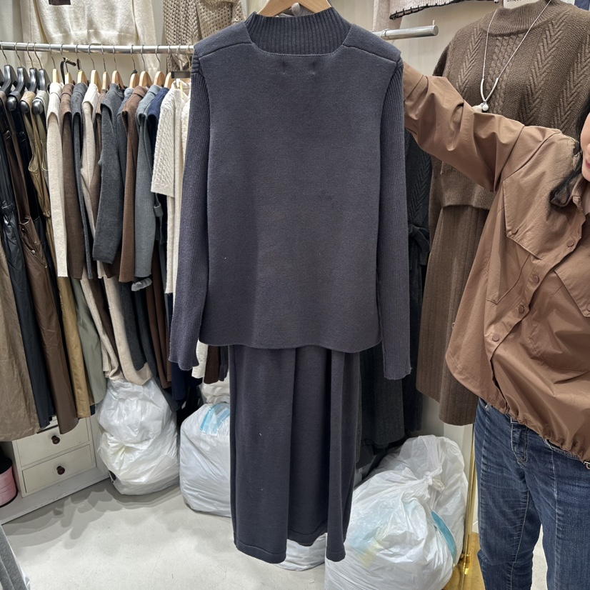 BIKINI東大門㊣直郵女裝新品真品25秋冬休閑套裝含腰帶套裝BIKINI套裝