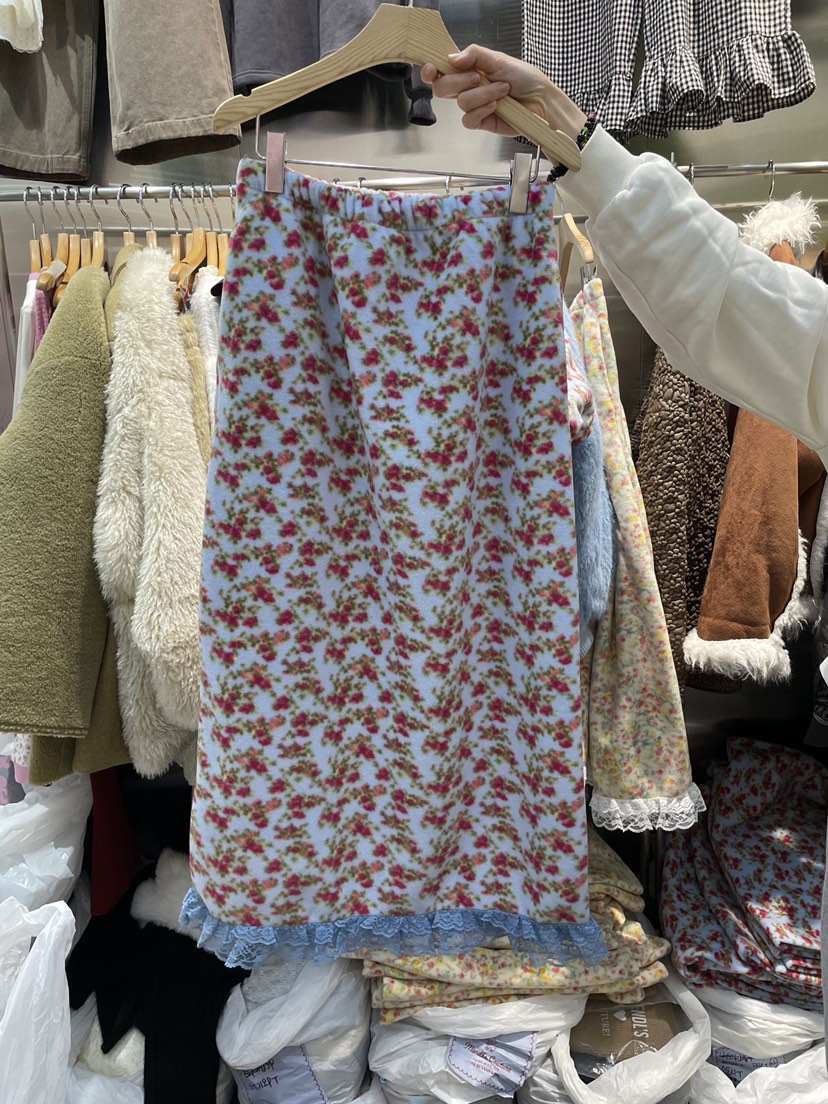 MENDL S東大門㊣代購女裝新款真品職業熱賣長裙連帽衫花朵MENDL S長裙圖色2