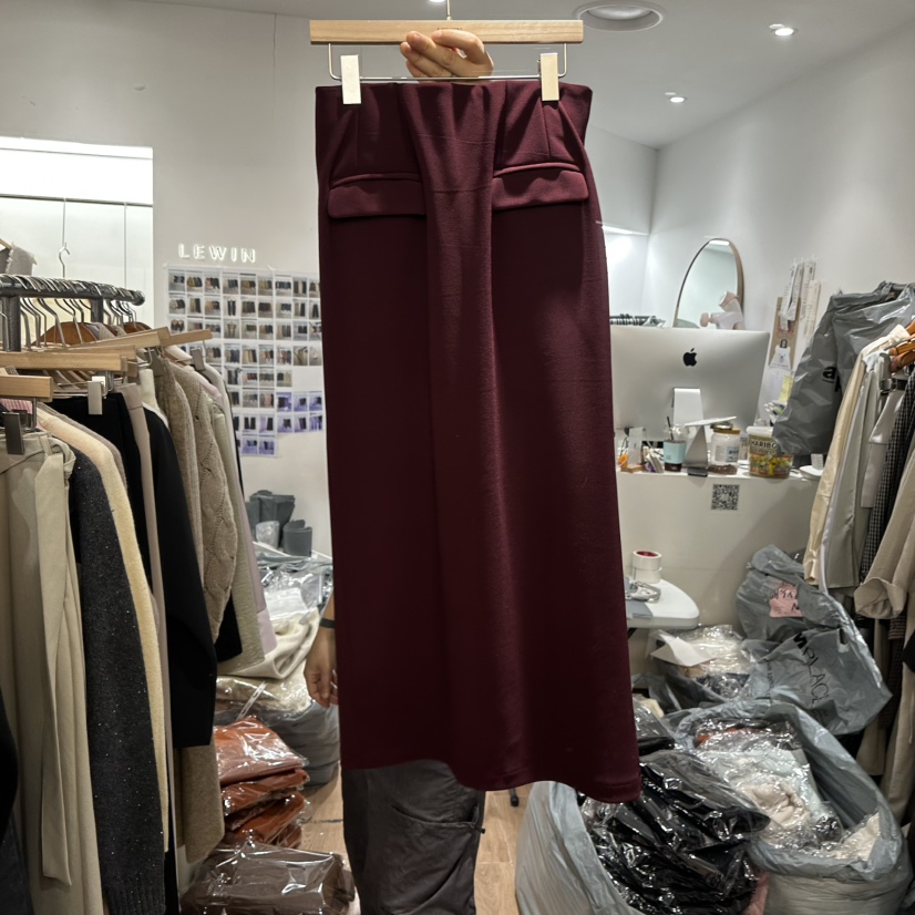 LEWIN東大門㊣代購女士新款推薦人氣時尚休閑真品25秋冬長裙口袋LEWIN長裙圖色1