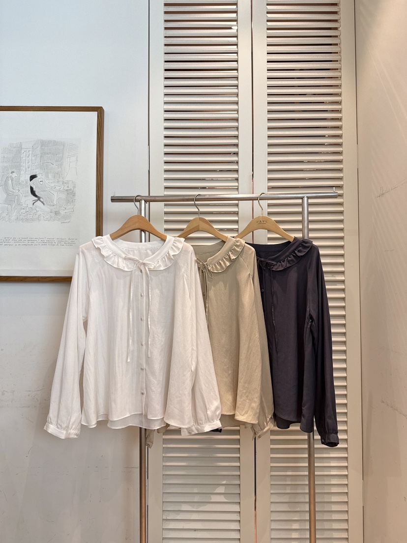 FAVE-L東大門㊣直郵女裝新品真品25秋冬時尚人氣襯衫蕾絲衫FAVE-L襯衫/蕾絲衫