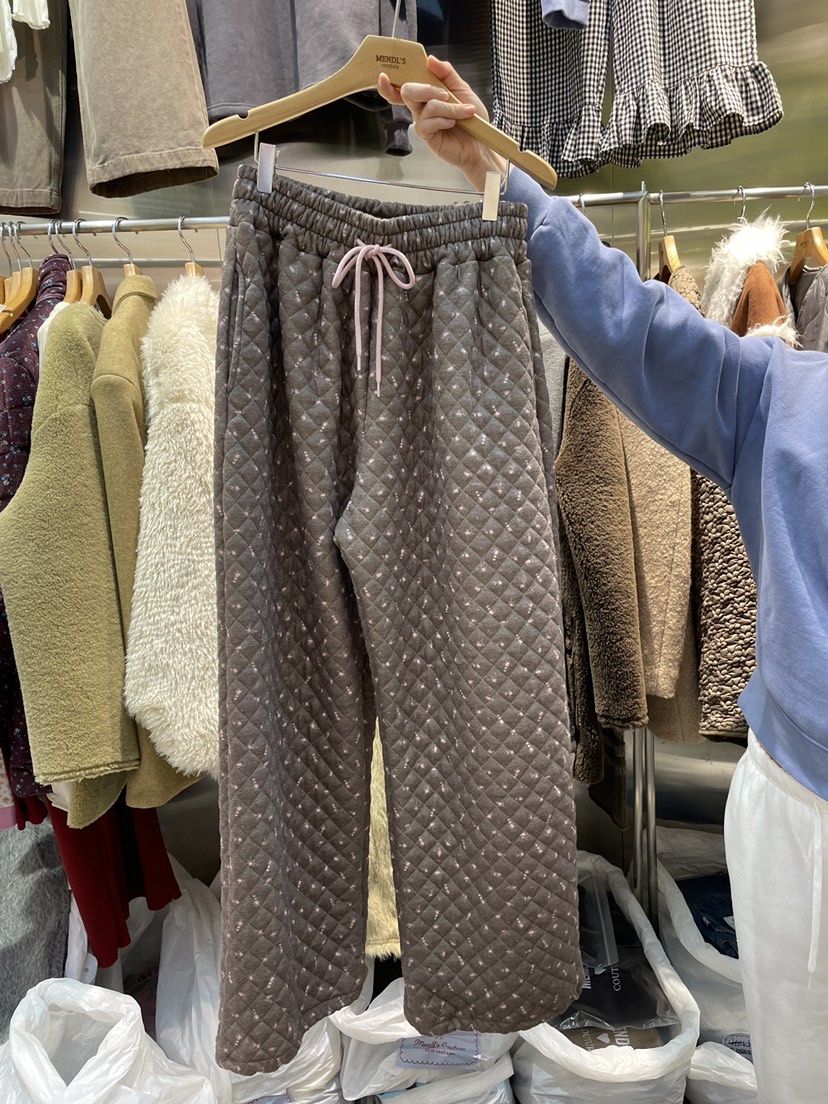 MENDL S韓國直郵㊣女裝新款休閑人氣真品熱賣推薦休閑褲絎縫MENDL S休閑褲圖色2