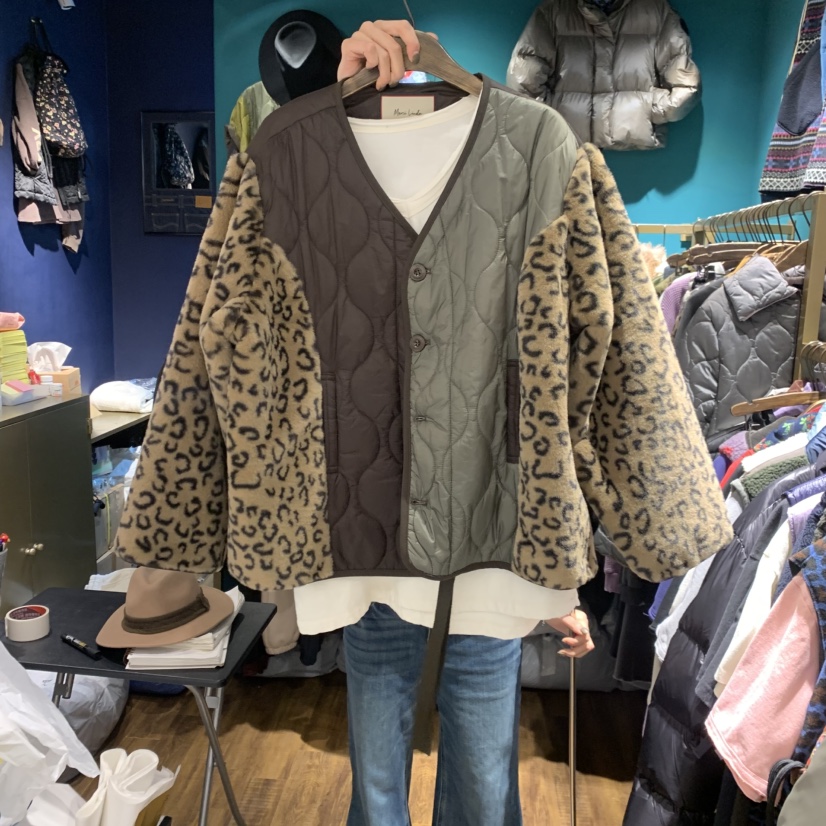 MERCI LINDA東大門㊣實拍女裝新款25秋冬推薦夾克毛皮絎縫MERCI LINDA夾克圖色1