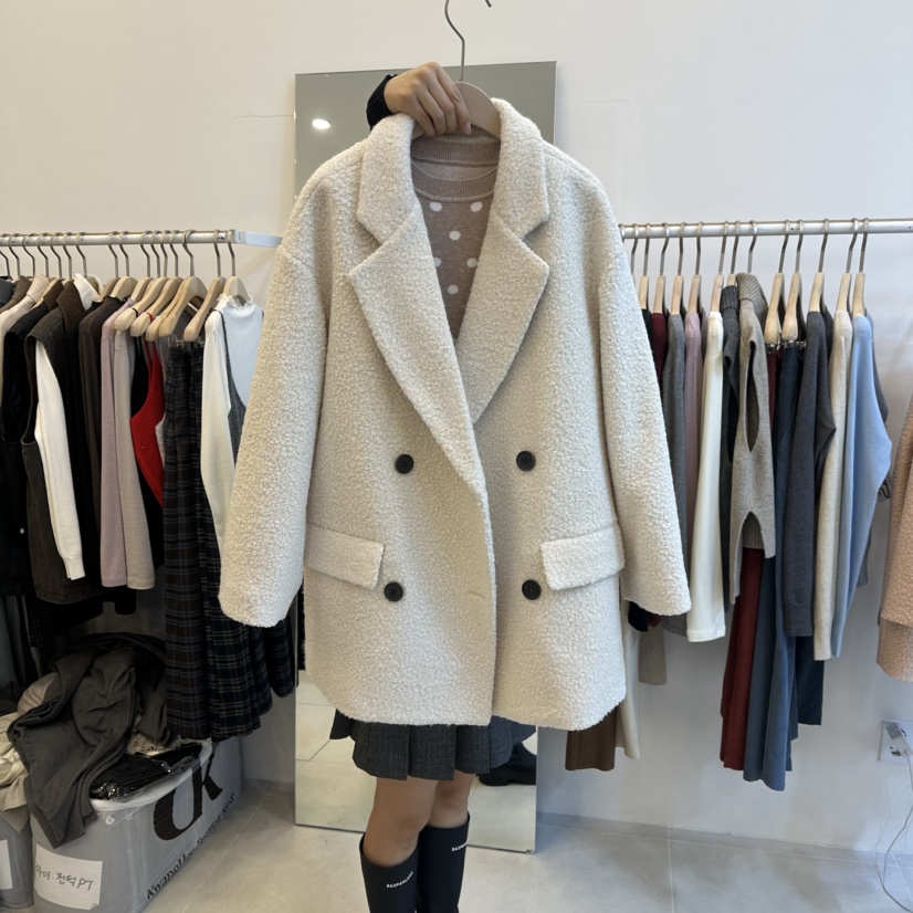 FUNNY POWDER韓國直郵㊣女裝新品休閑人氣時尚職業短款大衣THE FUNNY短款大衣圖色1