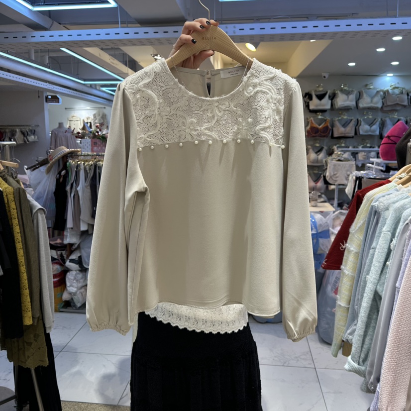 BELITA東大門㊣實拍女裝新品推薦職業真品25秋冬襯衫蕾絲衫BELITA襯衫/蕾絲衫圖色1